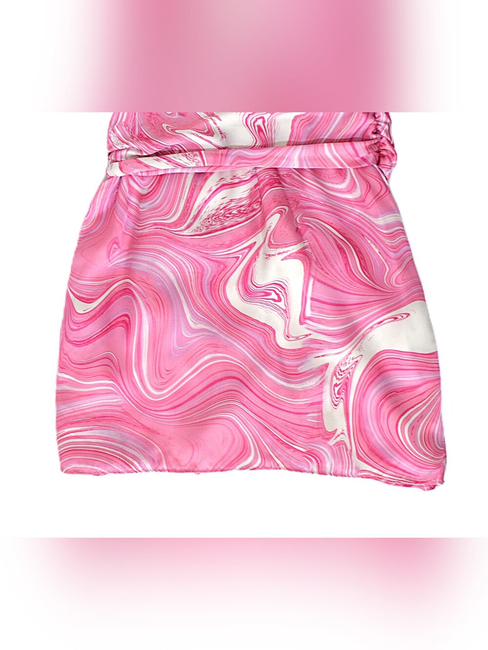 Amanda Uprichard Shauna Swirl Mini Dress Pink Halter Asymmetrical Size S Party - Picture 10 of 12